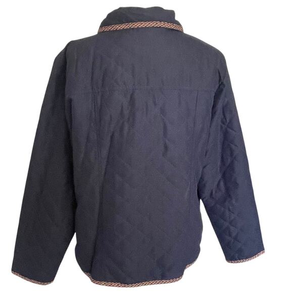 Napa Valley Navy Blue Quilted Chore Jacket Sz L Button Front Pockets Fall Casual - Picture 3 of 9